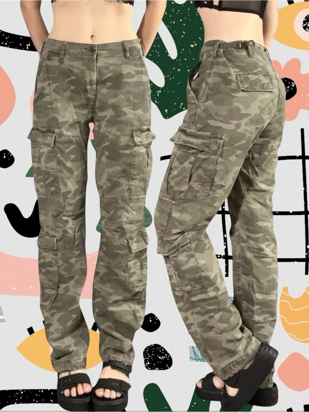No Boundaries | Vintage Y2K Green Camo Cargo Pants